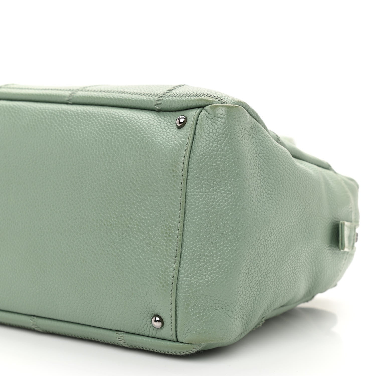 Chanel Caviar Square Stitched Bowler Light Green 10 of 10