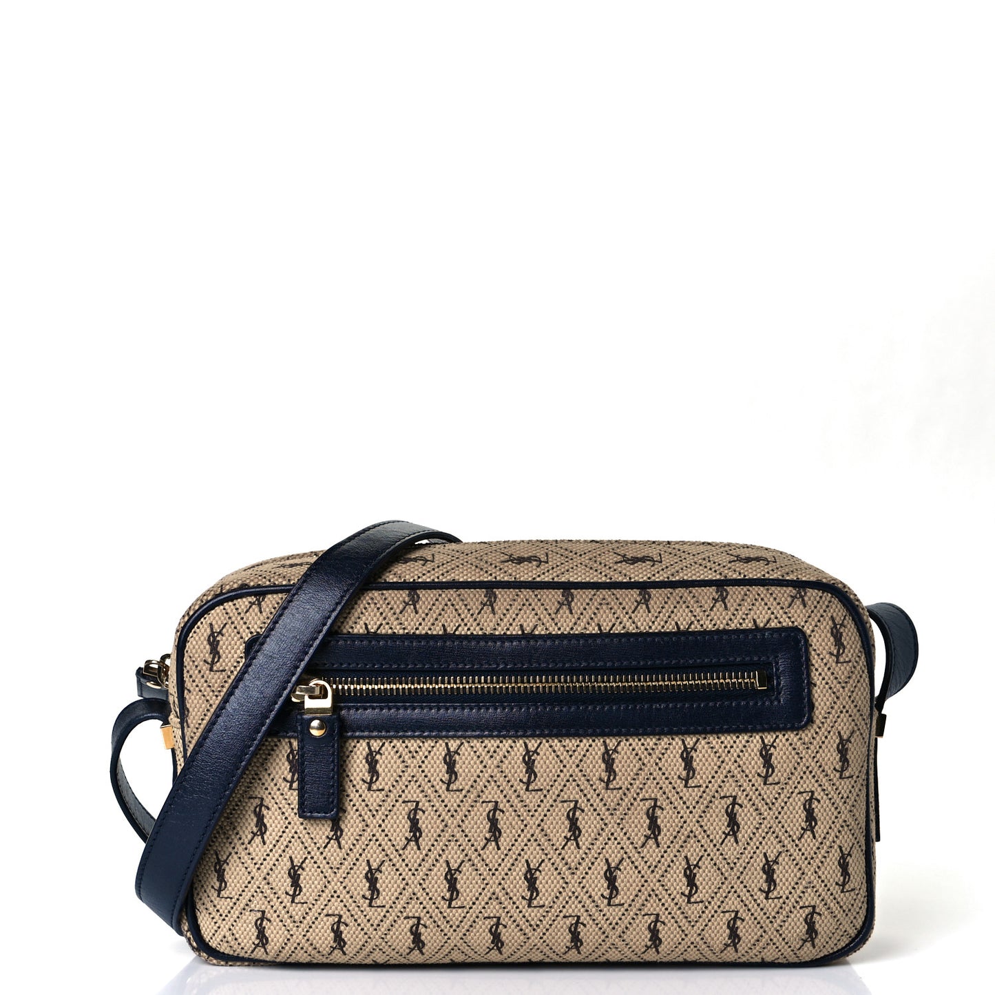 Canvas Monogram All Over Camera Bag Beige
