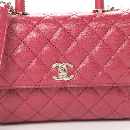 Chanel Caviar Quilted Mini Coco Handle Flap Dark Pink 8 of 11