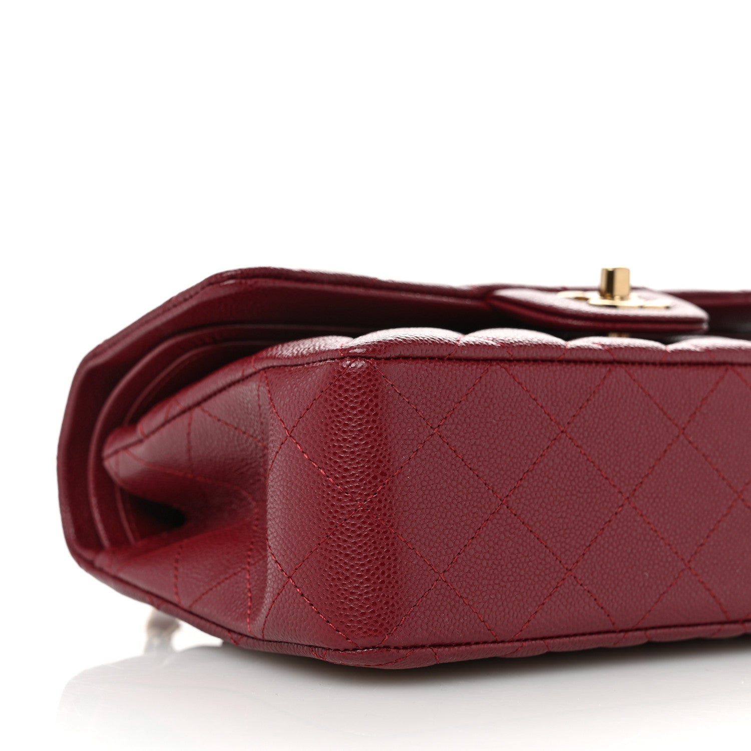 Chanel Caviar Quilted Small Double Flap Burgundy 9 of 11