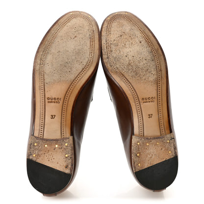 Gucci Calfskin Womens Jordaan Loafers 37 Fondente Brown 6 of 11