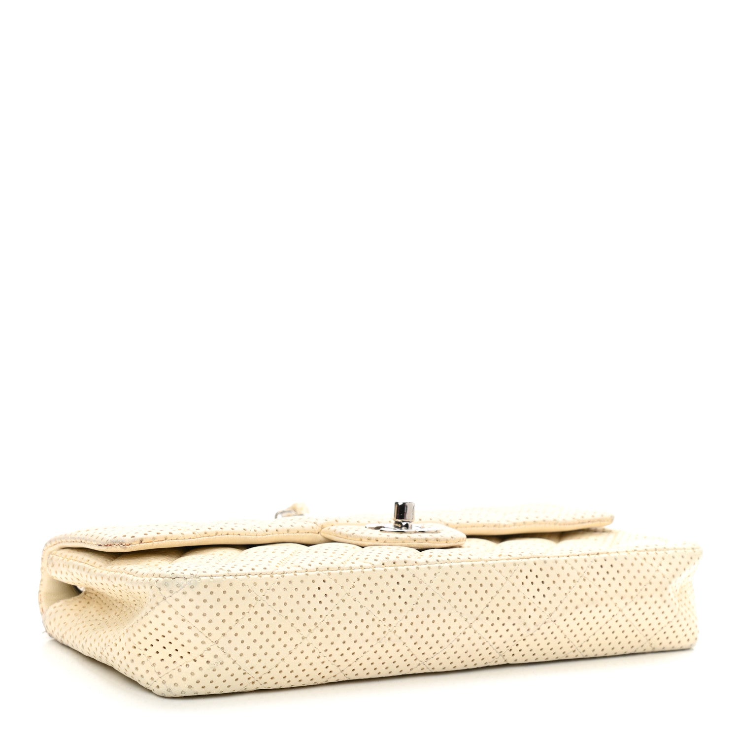 Chanel Lambskin Perforated East West Flap White 4 of 13