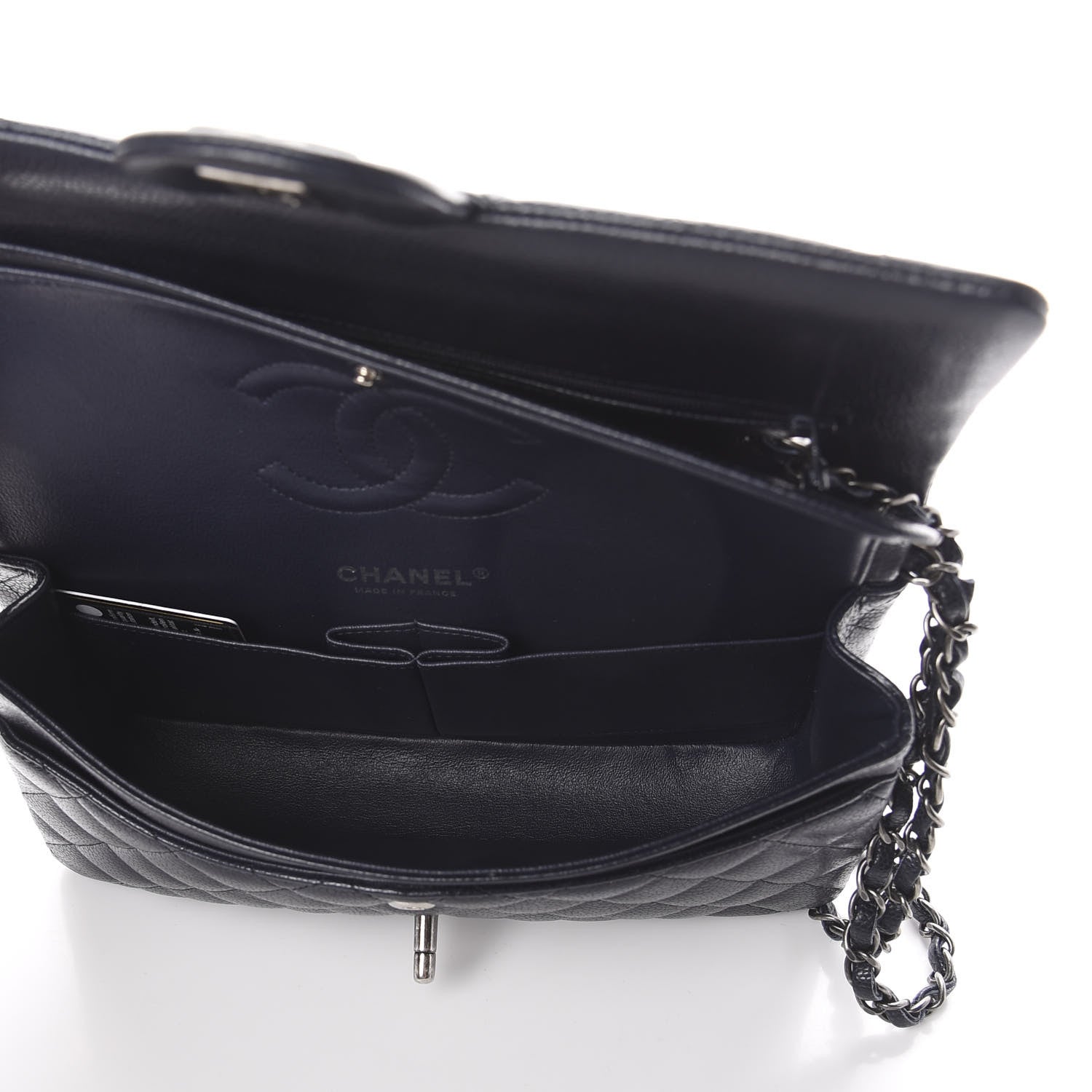 Chanel Caviar Quilted Medium Double Flap Navy 4 of 8