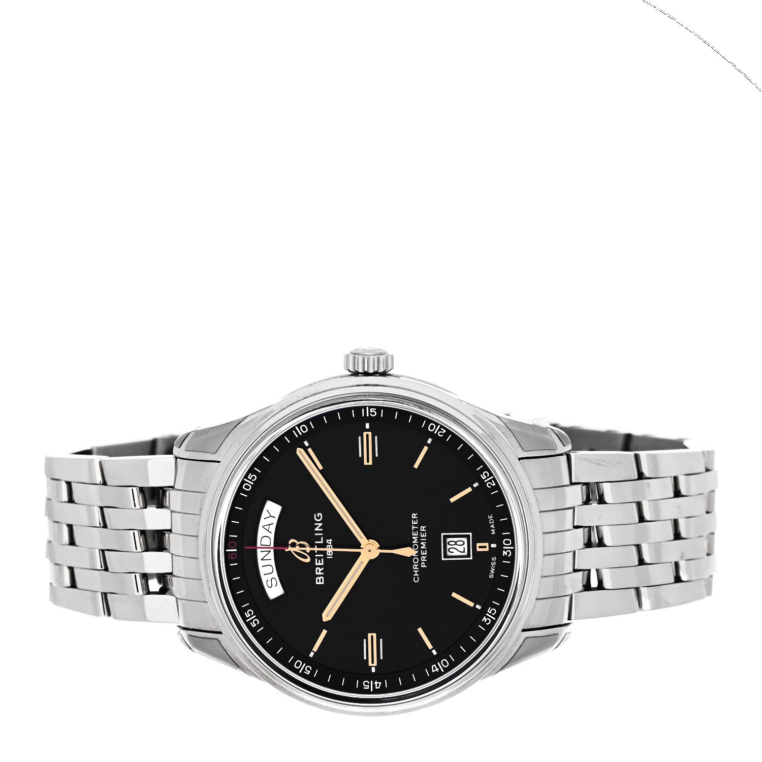 Breitling Stainless Steel 40mm Day Date Automatic Watch Black A45340241B1A1 2 of 5