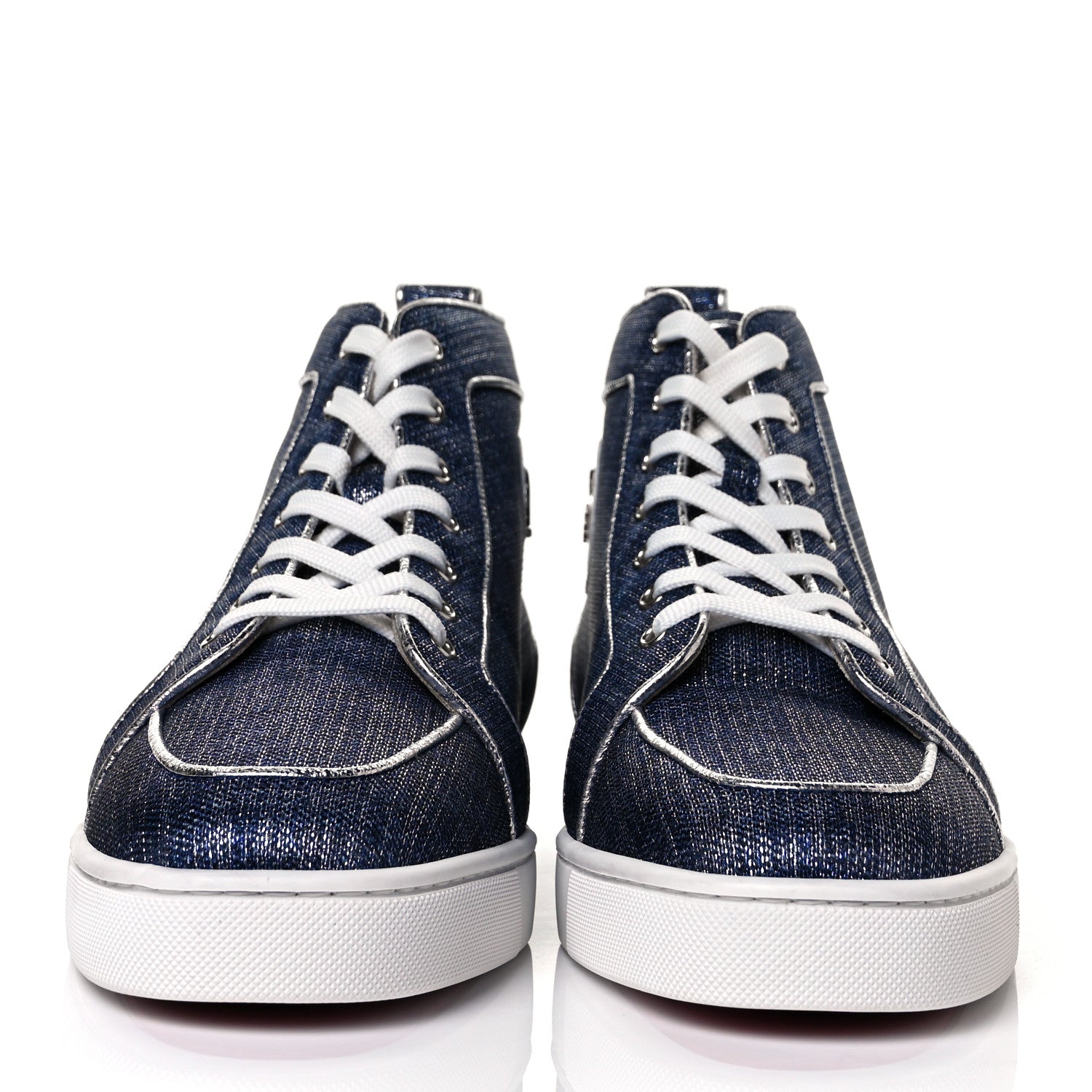Christian Louboutin Lame Lux Mens Rantus Orlato Flat Sneakers 46.5 Denim 2 of 8
