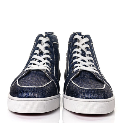 Christian Louboutin Lame Lux Mens Rantus Orlato Flat Sneakers 46.5 Denim 2 of 8