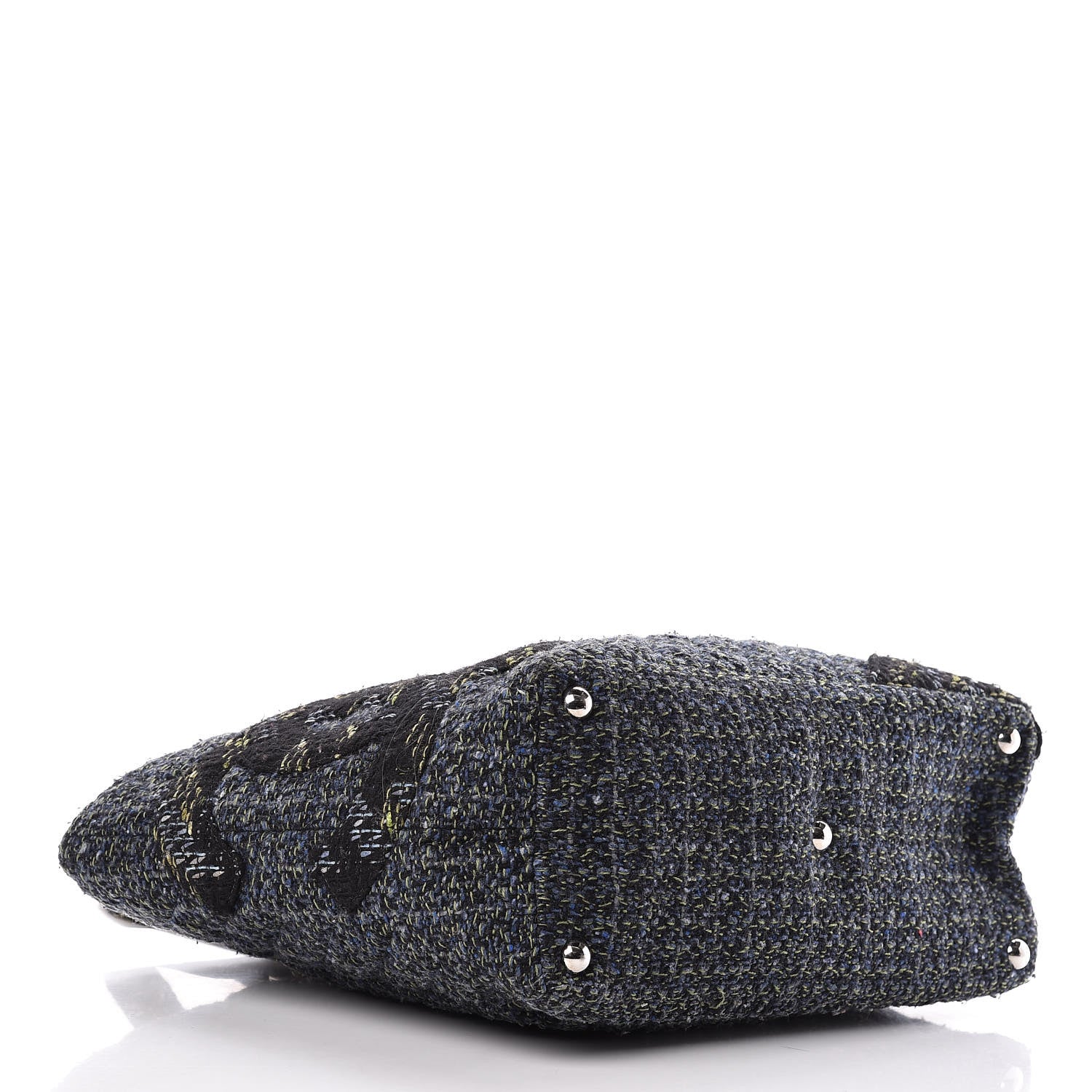 Chanel Tweed Quilted Large Cambon Tote Blue 4 of 11