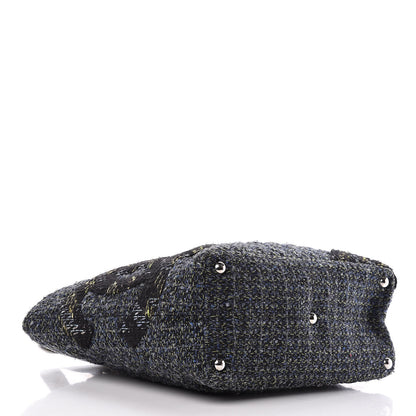 Chanel Tweed Quilted Large Cambon Tote Blue 4 of 11