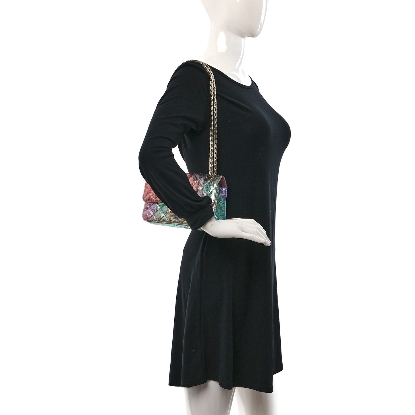 Metallic Goatskin Quilted Mini 2.55 Reissue Flap Multicolor