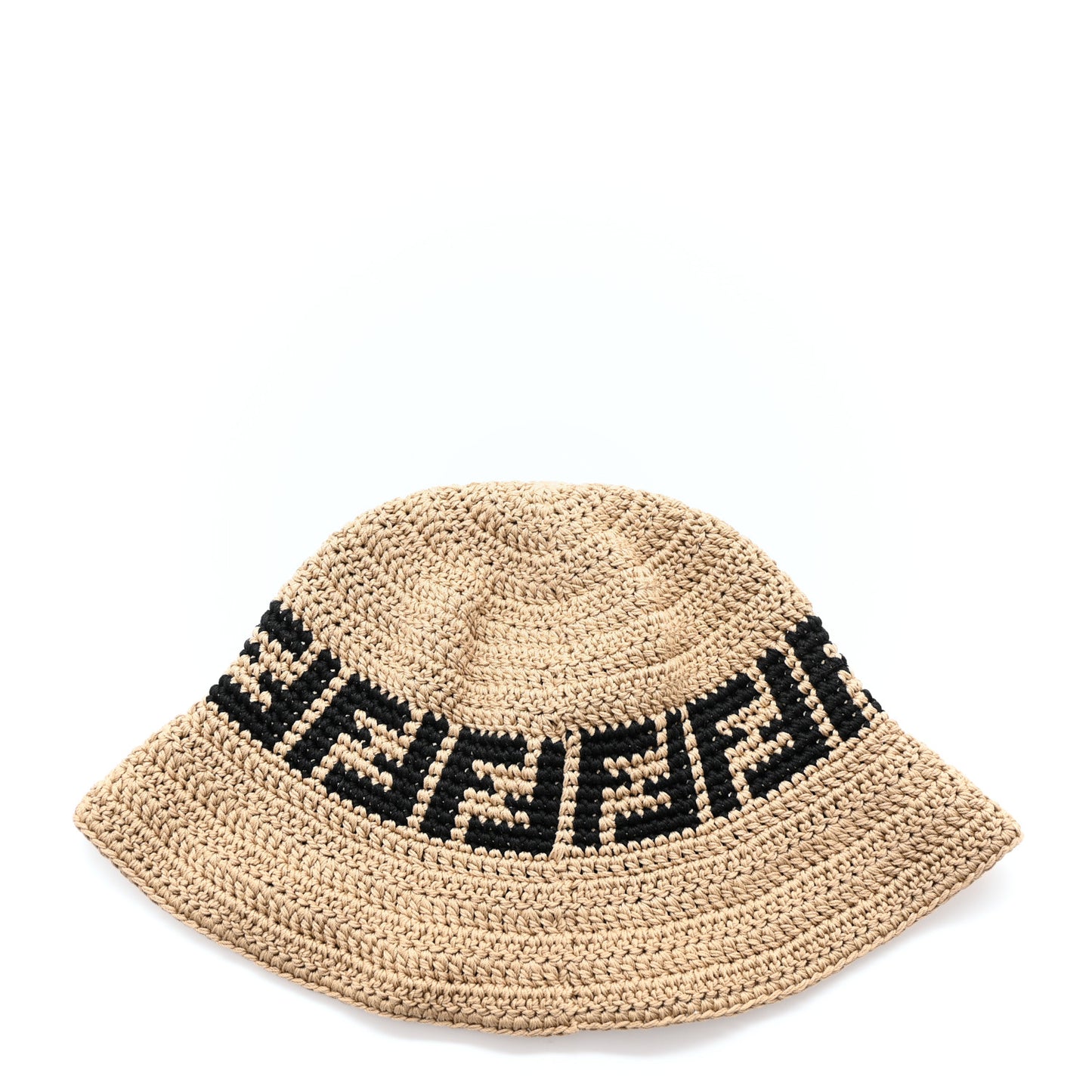 Cotton FF Woven Bucket Hat L Naturale Black