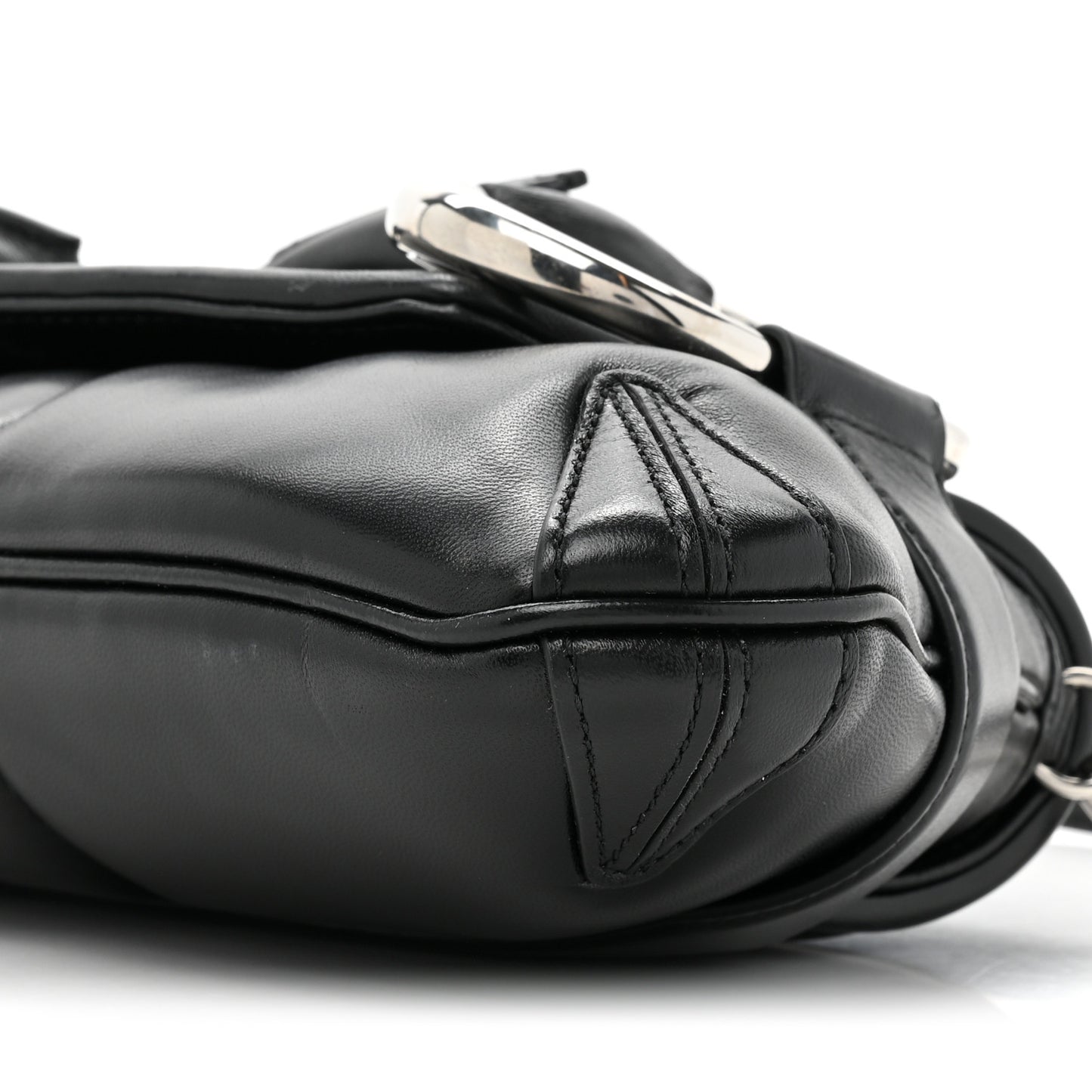 Nappa Vertical Matelasse Medium Maxi Horsebit Chain Shoulder Bag Black