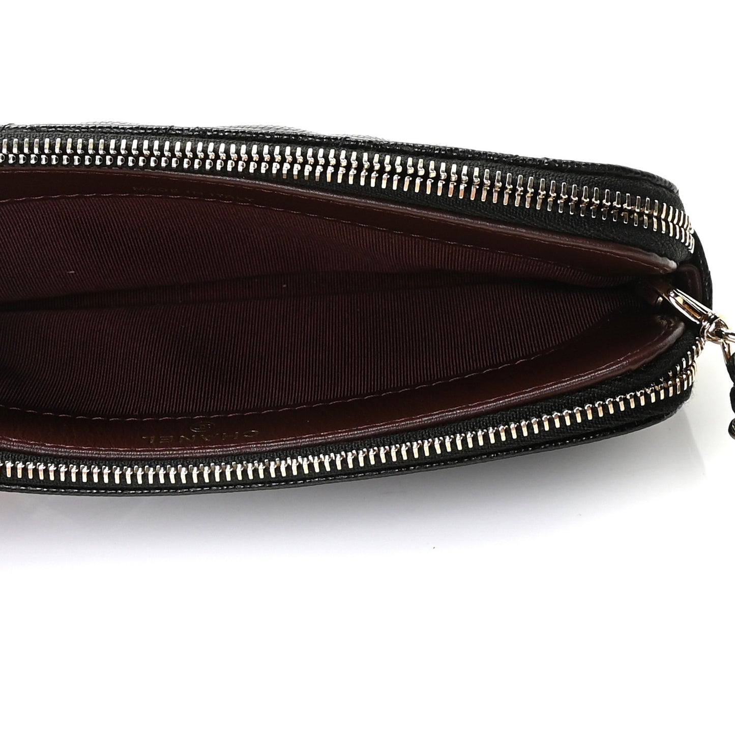 Caviar Quilted Small Clutch With Chain Black