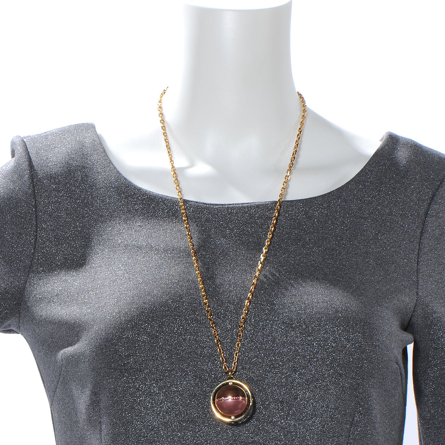 Louis Vuitton Magnetic Glitter Pendant Necklace 2 of 5