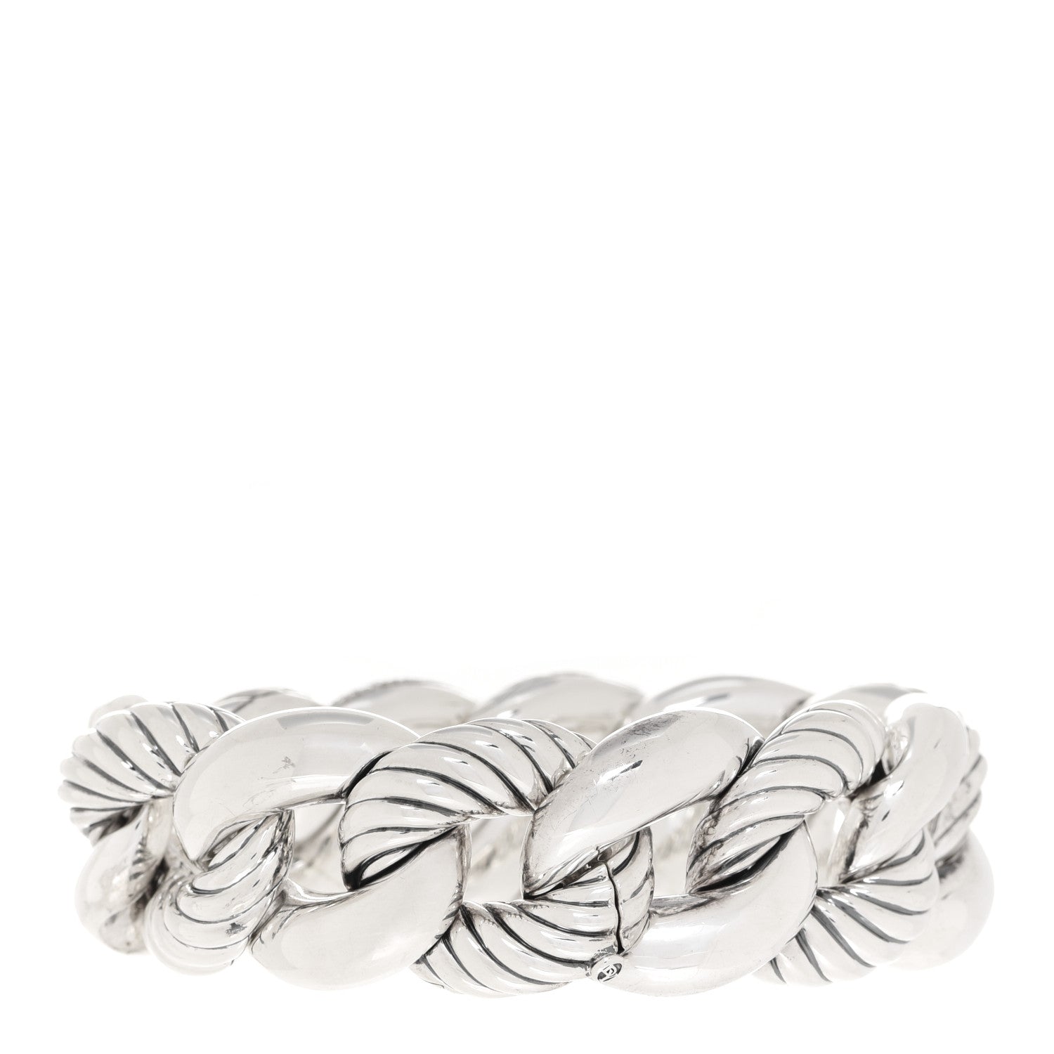 David Yurman Sterling Silver Diamond Extra Large Belmont Curb Link Bracelet 3 of 5