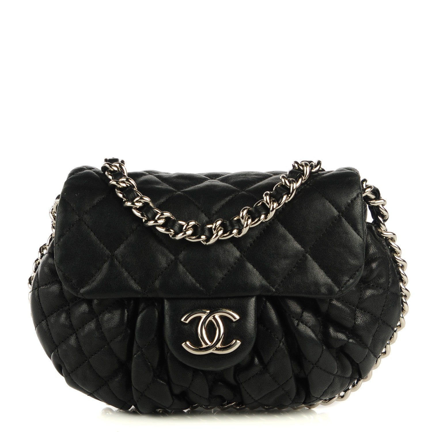 Chanel Washed Lambskin Mini Chain Around Messenger Black 1 of 7