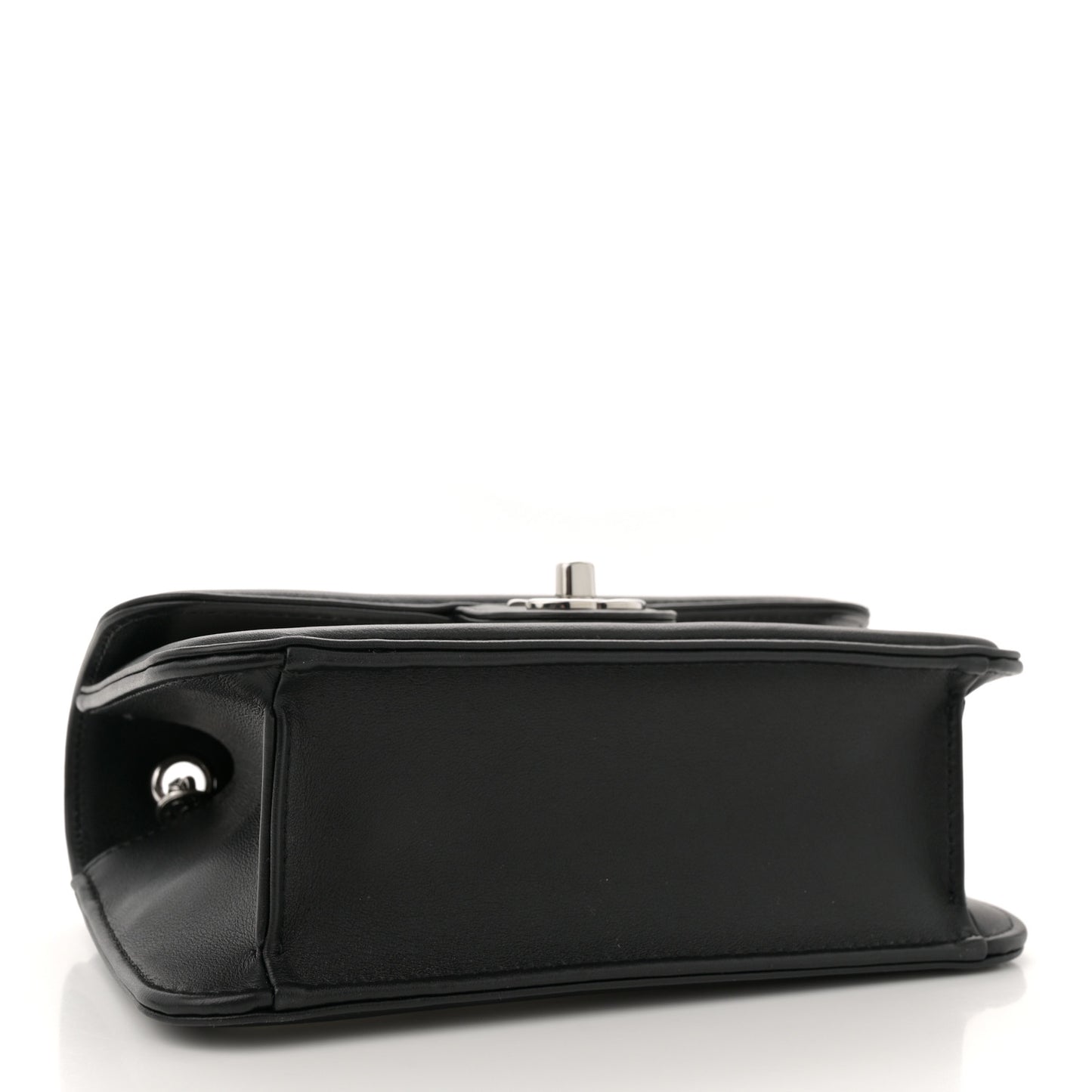 Lambskin Calfskin Mini Chocolate Bar Flap Bag White Black