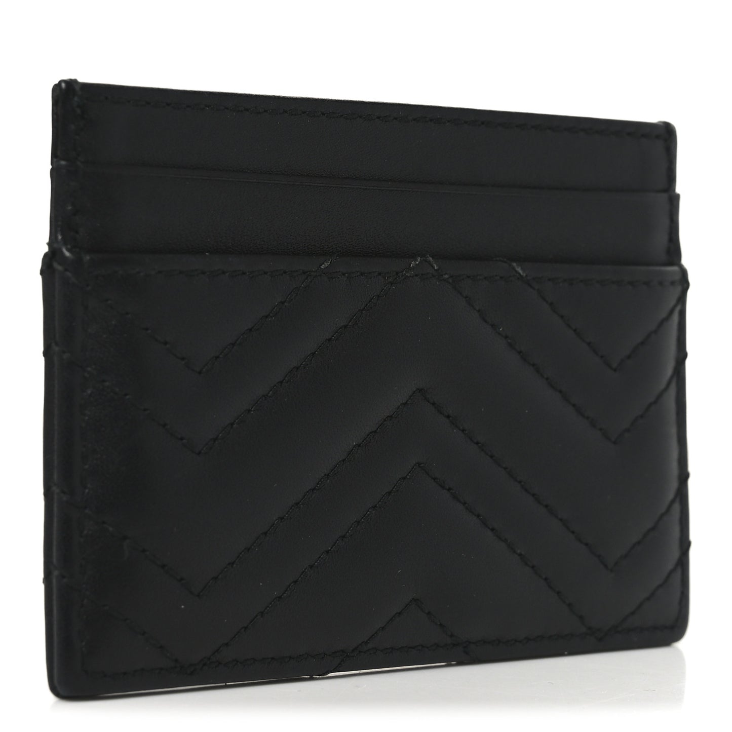 Calfskin Matelasse GG Marmont Card Holder Black
