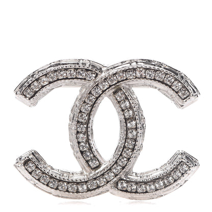Chanel Crystal CC Brooch Silver 1 of 5