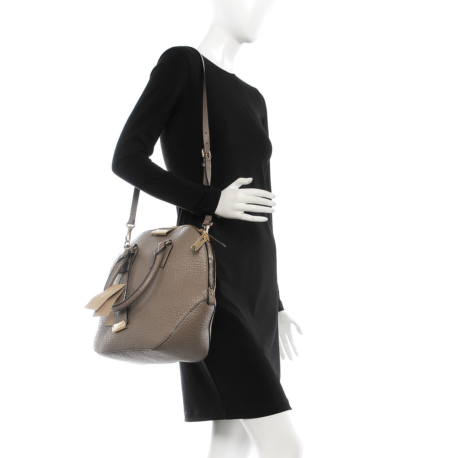 Burberry Heritage Grain Medium Orchard Bowling Bag Pale Taupe 2 of 8