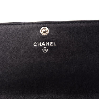 Chanel Caviar Sevruga CC Large Gusset Flap Wallet Black 6 of 9