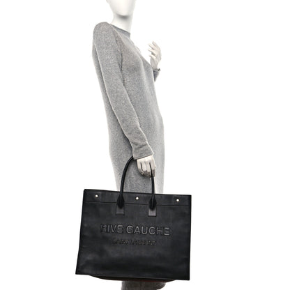 Saint Laurent Vitello Rive Gauche Large Tote Black 2 of 10