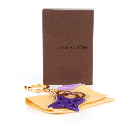 Louis Vuitton Brass Enamel Cosmic Blossom Bag Charm Violet 4 of 4