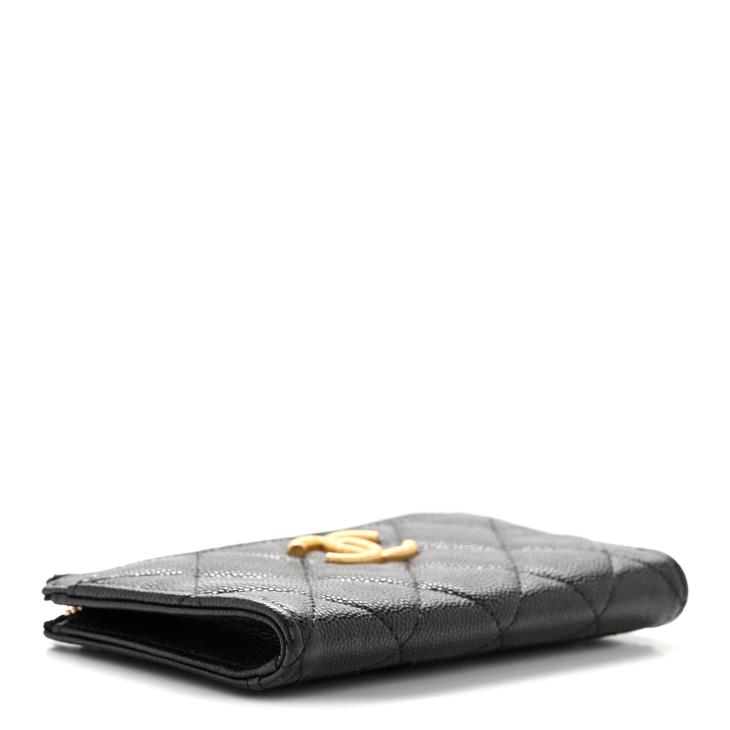 Chanel Caviar Quilted CC Zip Around Card Holder Black 4 of 8