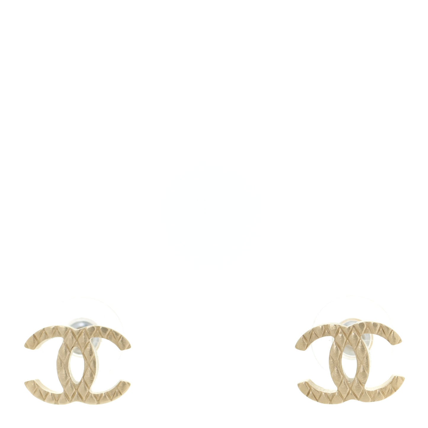 Quilted CC Earrings Gold