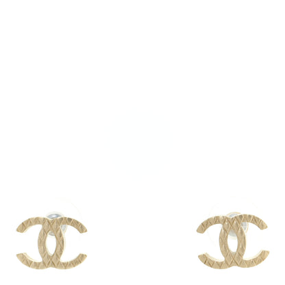 Chanel Quilted CC Earrings Gold 2 of 8