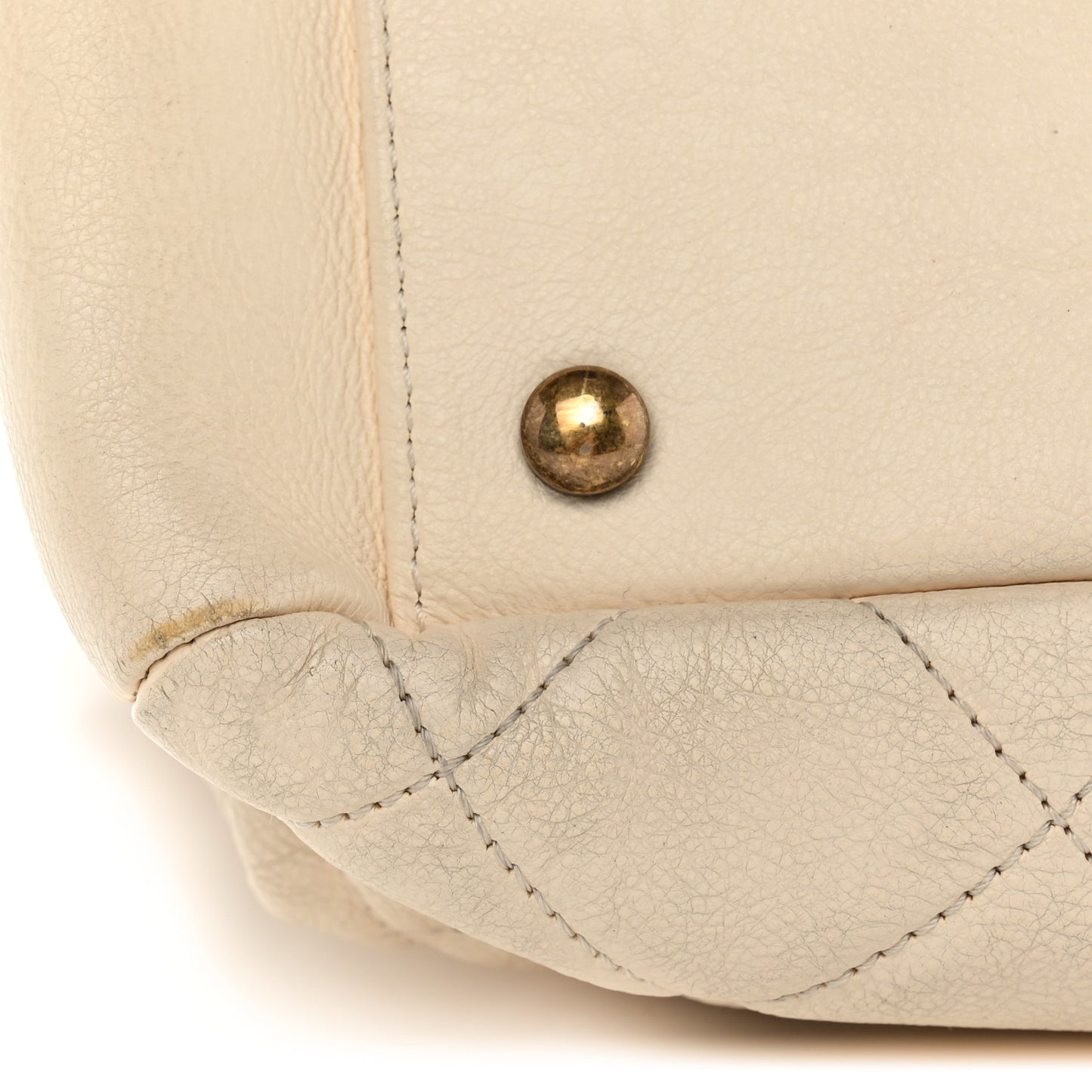 Calfskin Quilted Small CC Crown Tote Beige