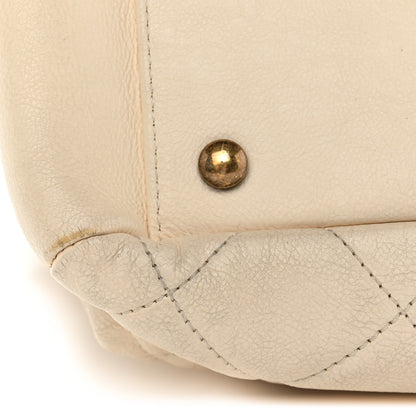 Chanel Calfskin Quilted Small CC Crown Tote Beige 14 of 14