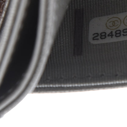 Chanel Goatskin Camellia Embossed Card Holder Grey 7 of 8