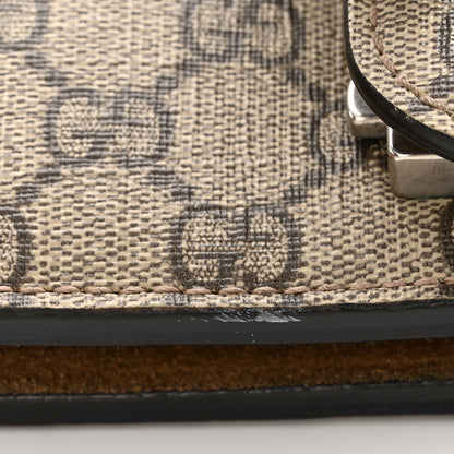 Gucci GG Supreme Monogram Suede Crystal Small Dionysus Shoulder Bag Beige Ebony Taupe 12 of 12