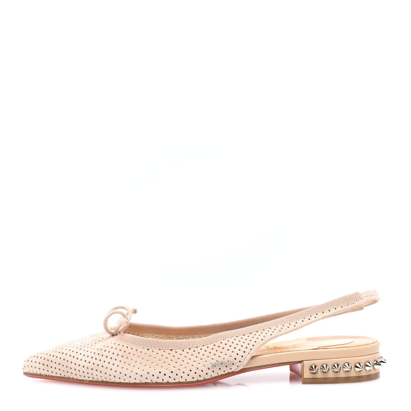Velours Spiked Hall Slingback Flats 36.5 Nude