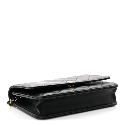 Chanel Lambskin Quilted Wallet On Chain WOC Black 4 of 12