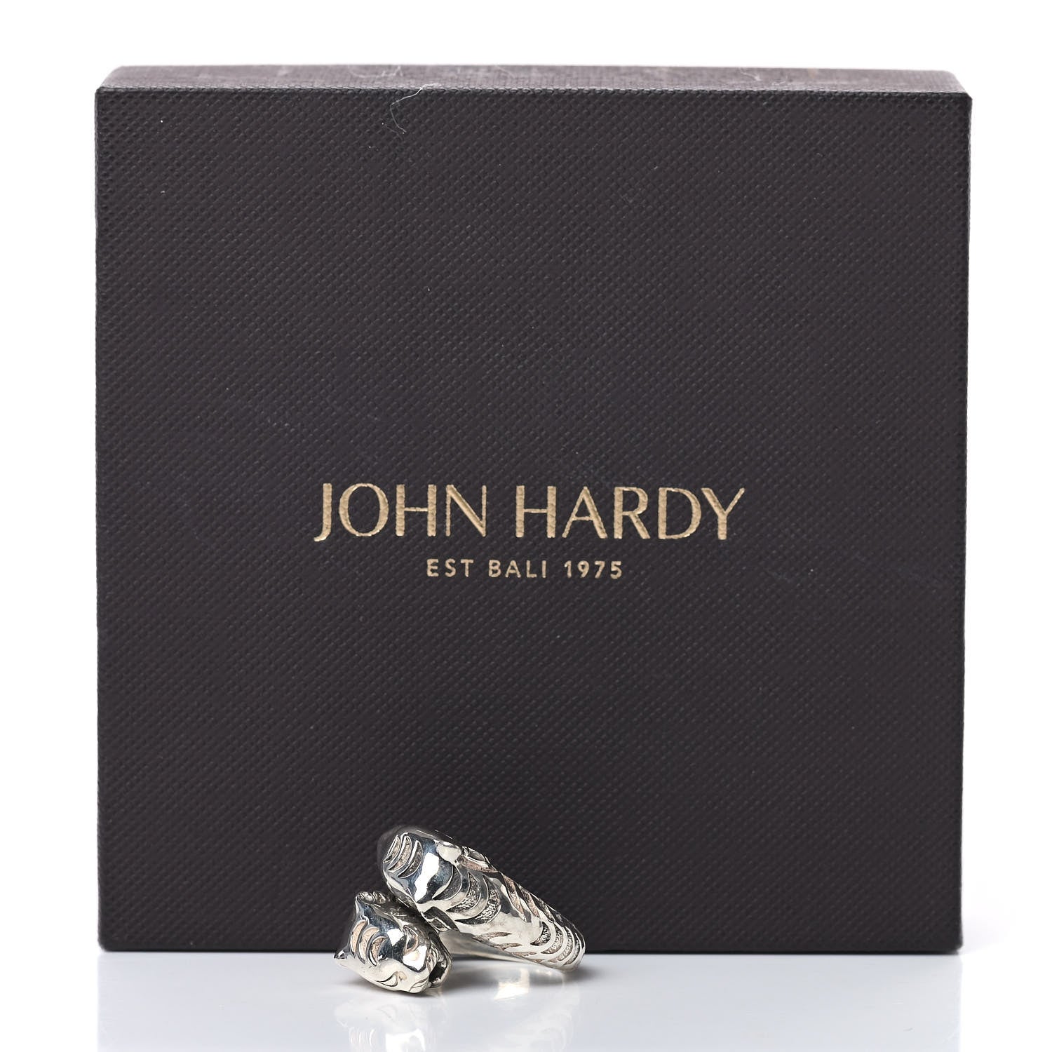 John Hardy Sterling Silver Macan Tiger Head Wrap Ring 50 5.5 8 of 8