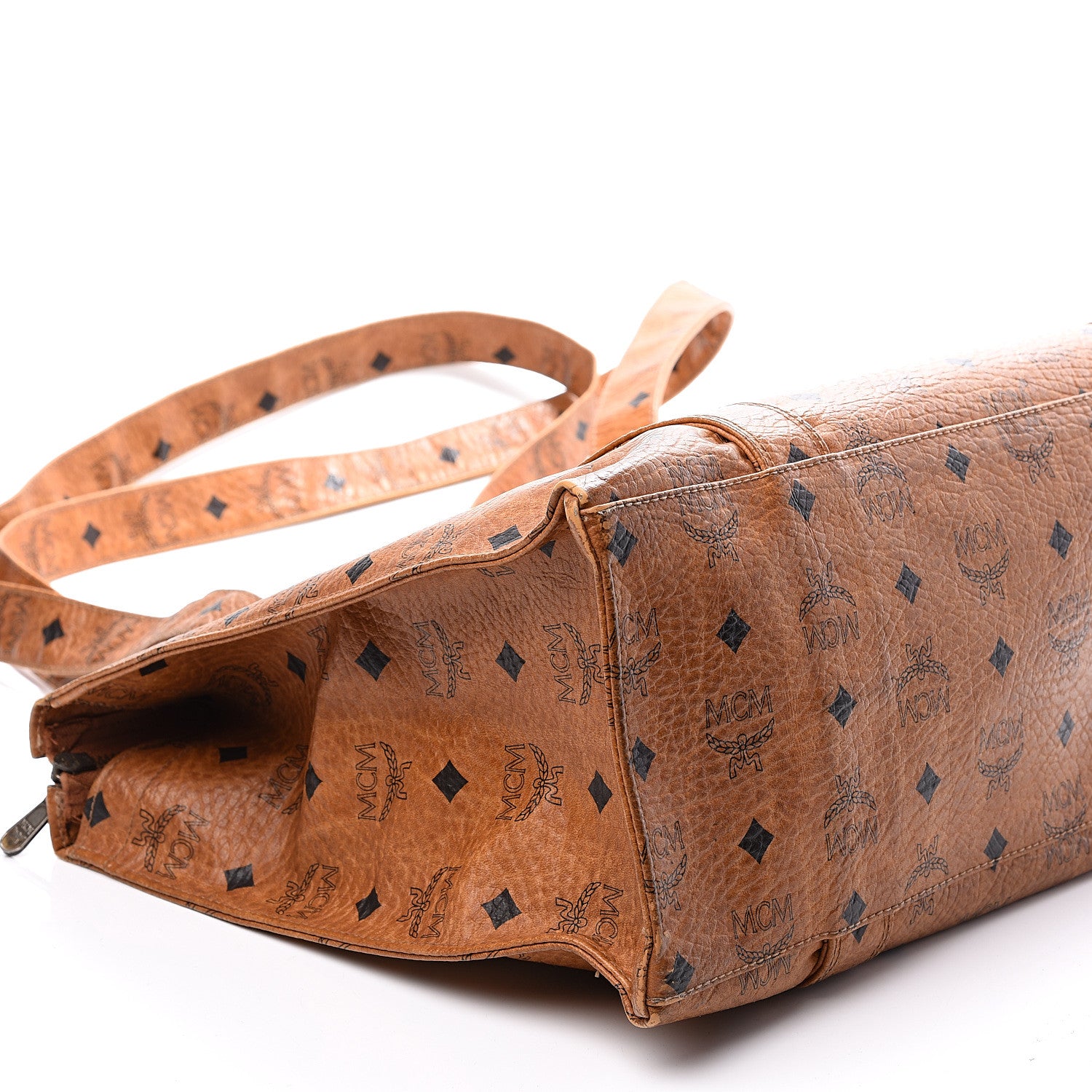 MCM Visetos Shopper Tote Cognac 8 of 11