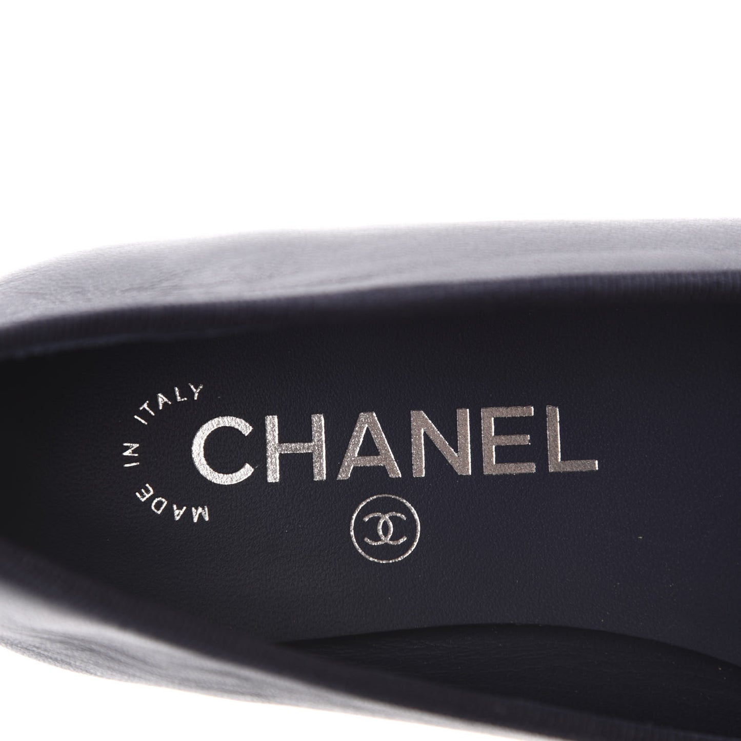 Lambskin Cap Toe Ballerina Flats 36 Navy