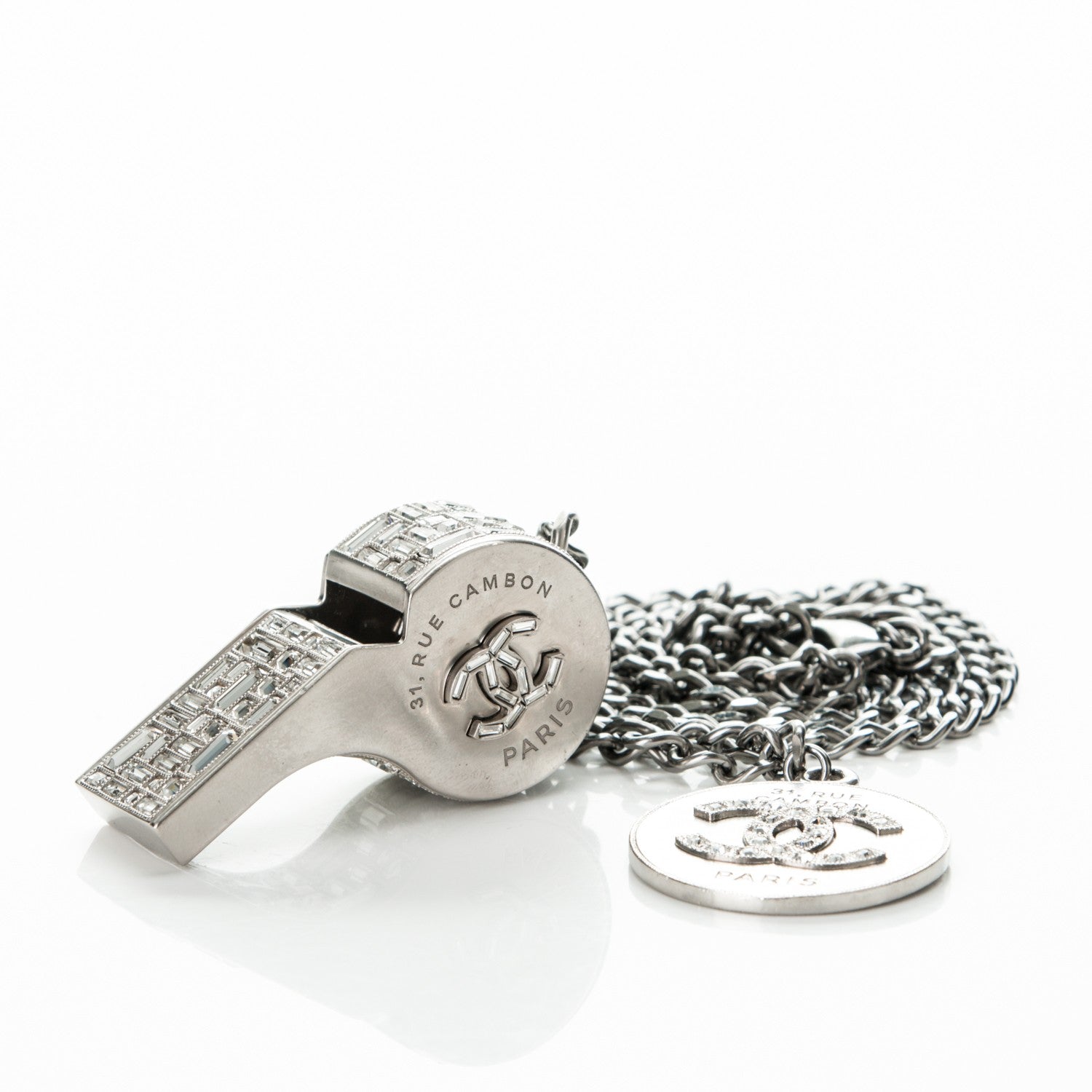 Chanel Crystal CC Whistle Pendant Necklace 8 of 8