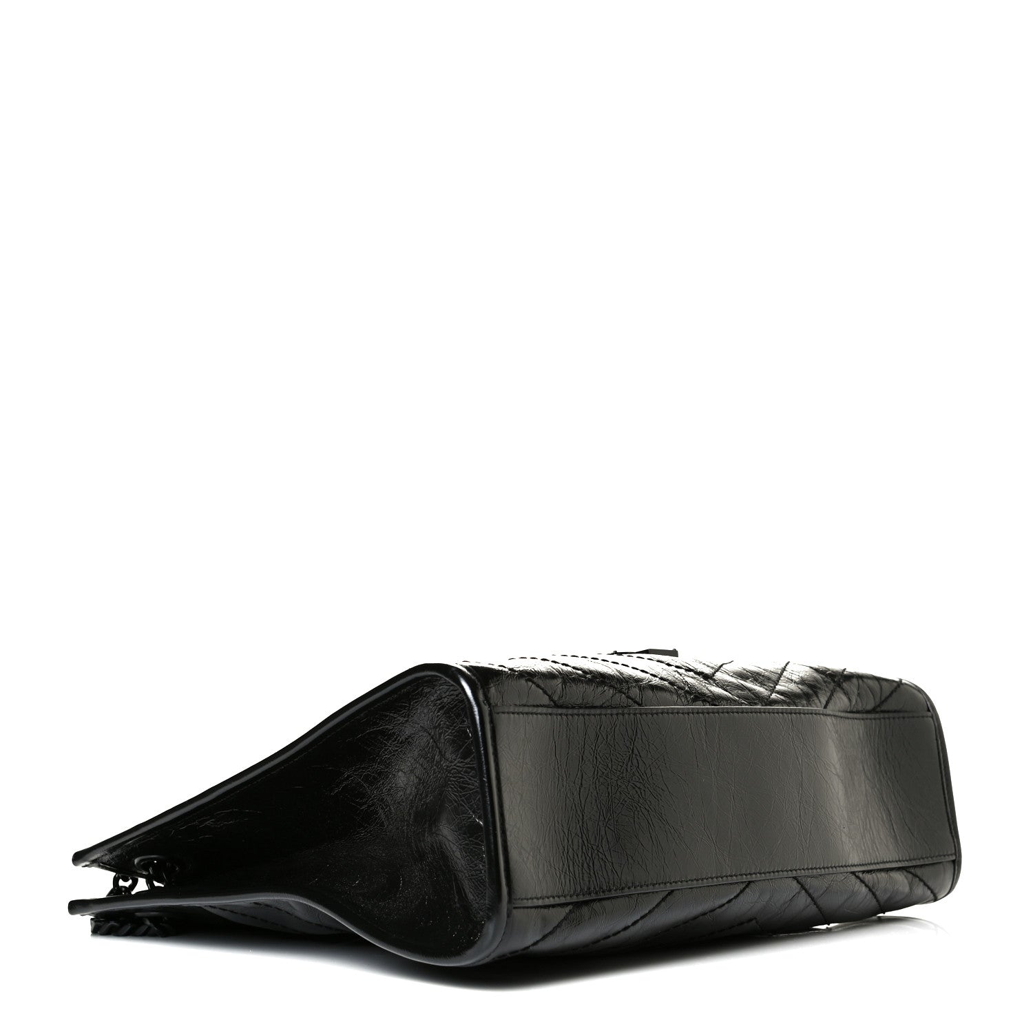 Saint Laurent Crinkled Calfskin Matelasse Monogram Large Niki Shopper Tote Black 3 of 6