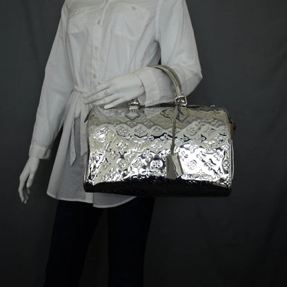 Louis Vuitton Monogram Miroir Speedy 30 Silver 2 of 11