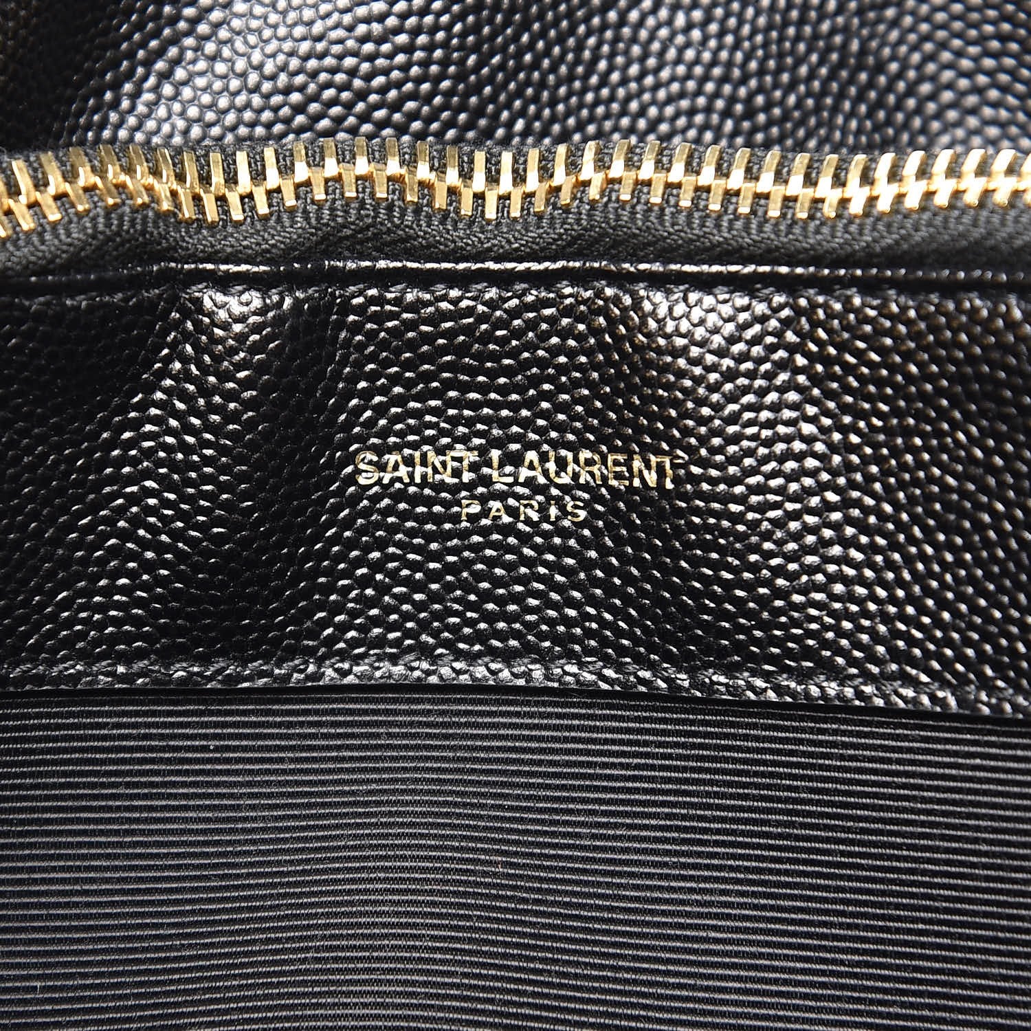 Saint Laurent Grain De Poudre Matelasse Chevron Monogram Shopping Bag Black 8 of 8