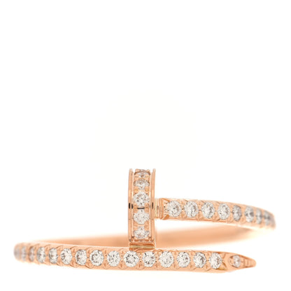 Cartier 18K Pink Gold Diamond Juste Un Clou Paved Ring 51 5.75 1 of 4