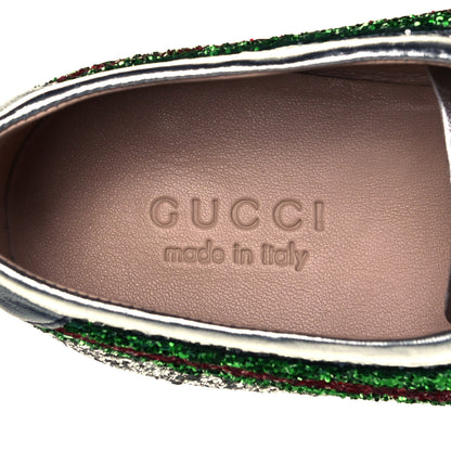 Gucci Glitter Fabric Web Mens Falacer Sneakers 9 Silver 7 of 7