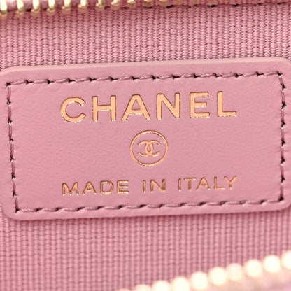 Chanel Caviar Quilted CC Zip Around Card Holder Pink 6 of 8