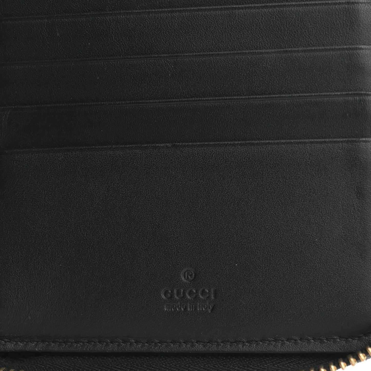 GG Supreme Monogram Top Handle Zip Around Wallet Black