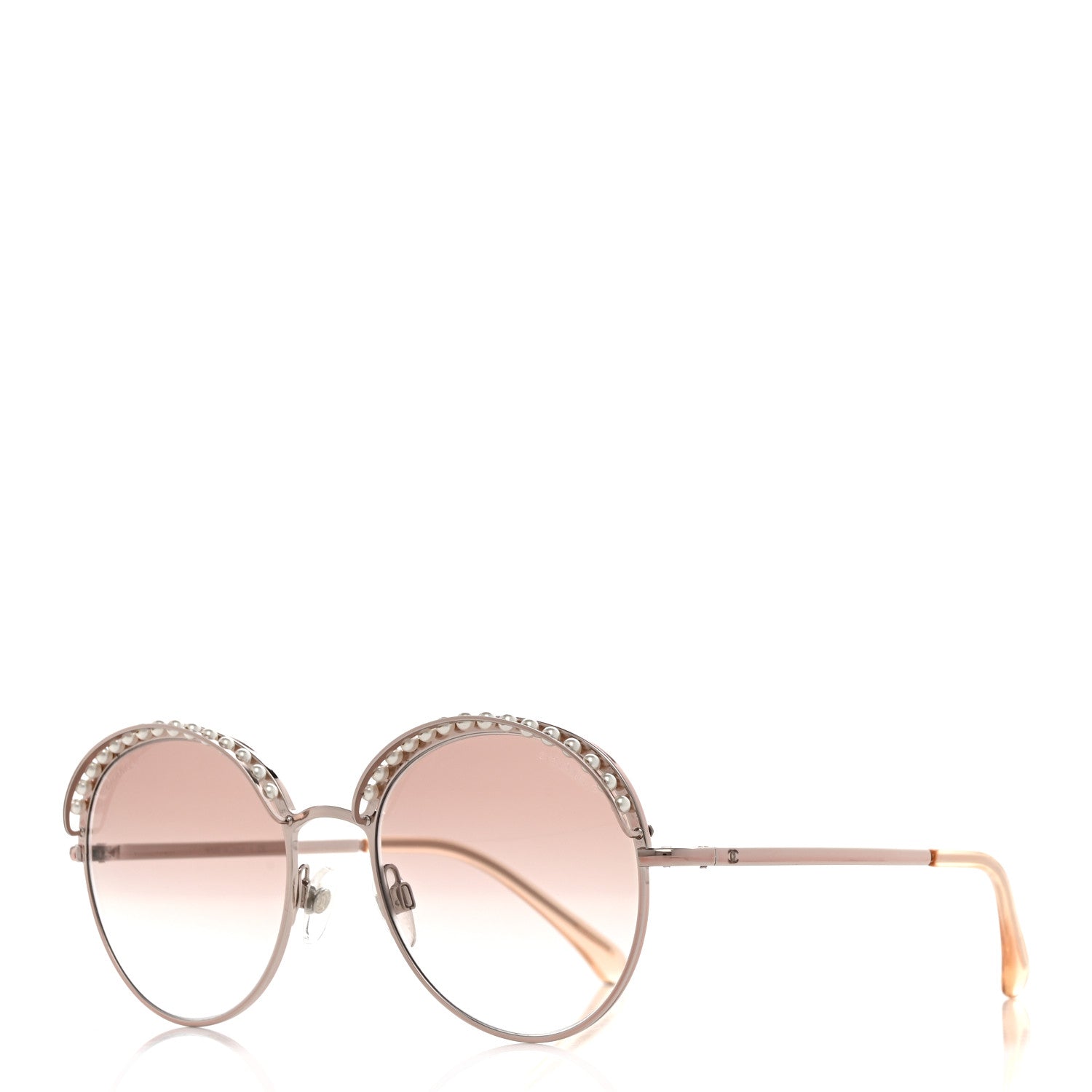 Chanel Round Pearl Sunglasses 4247-H Pink Gold 1 of 8
