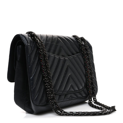 Chanel Sheepskin Chevron Quilted 2.55 Reissue 225 Double Flap So Black 3 of 10