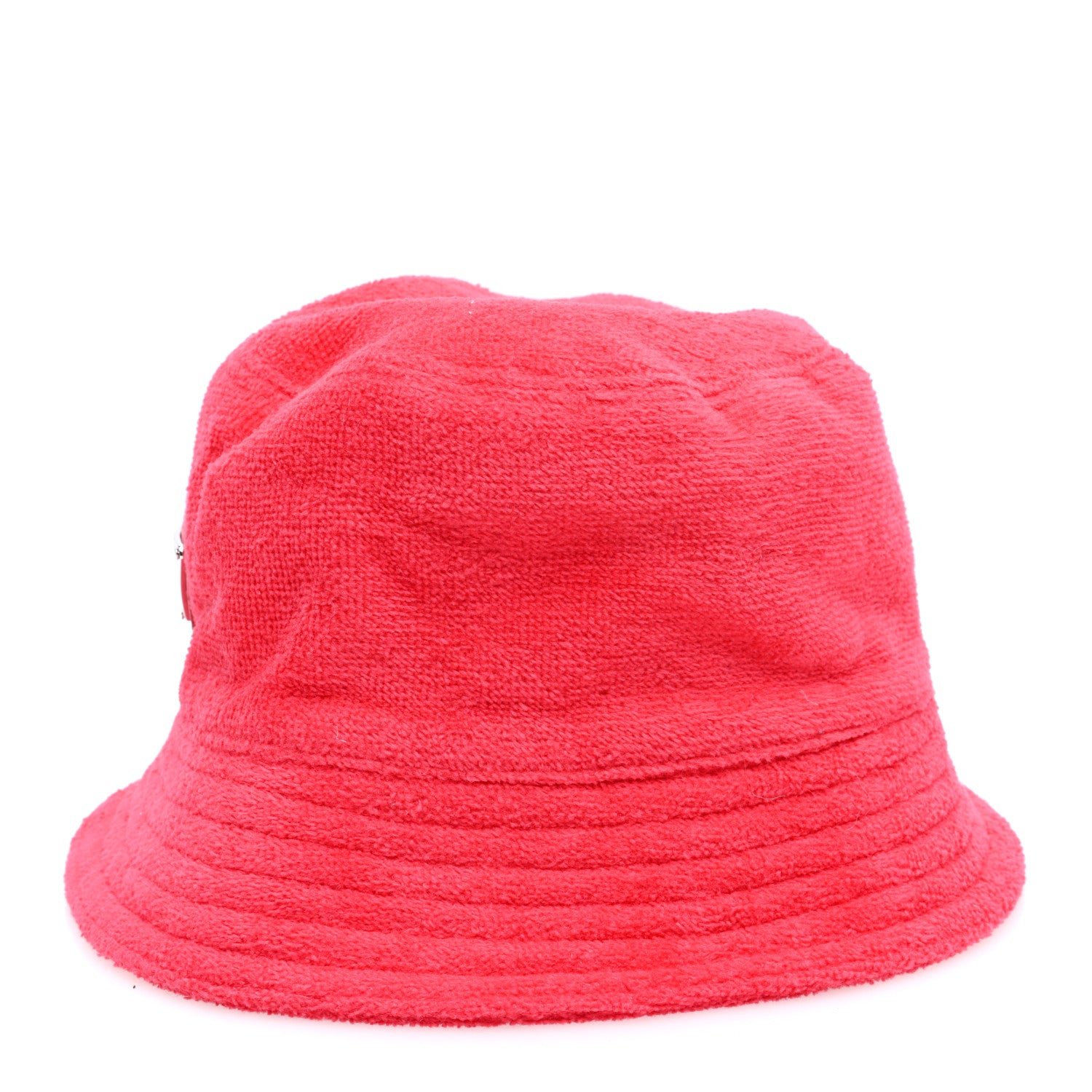 Prada Terry Cloth Metal Triangle Logo Womens Bucket Hat M Ibisco 5 of 8