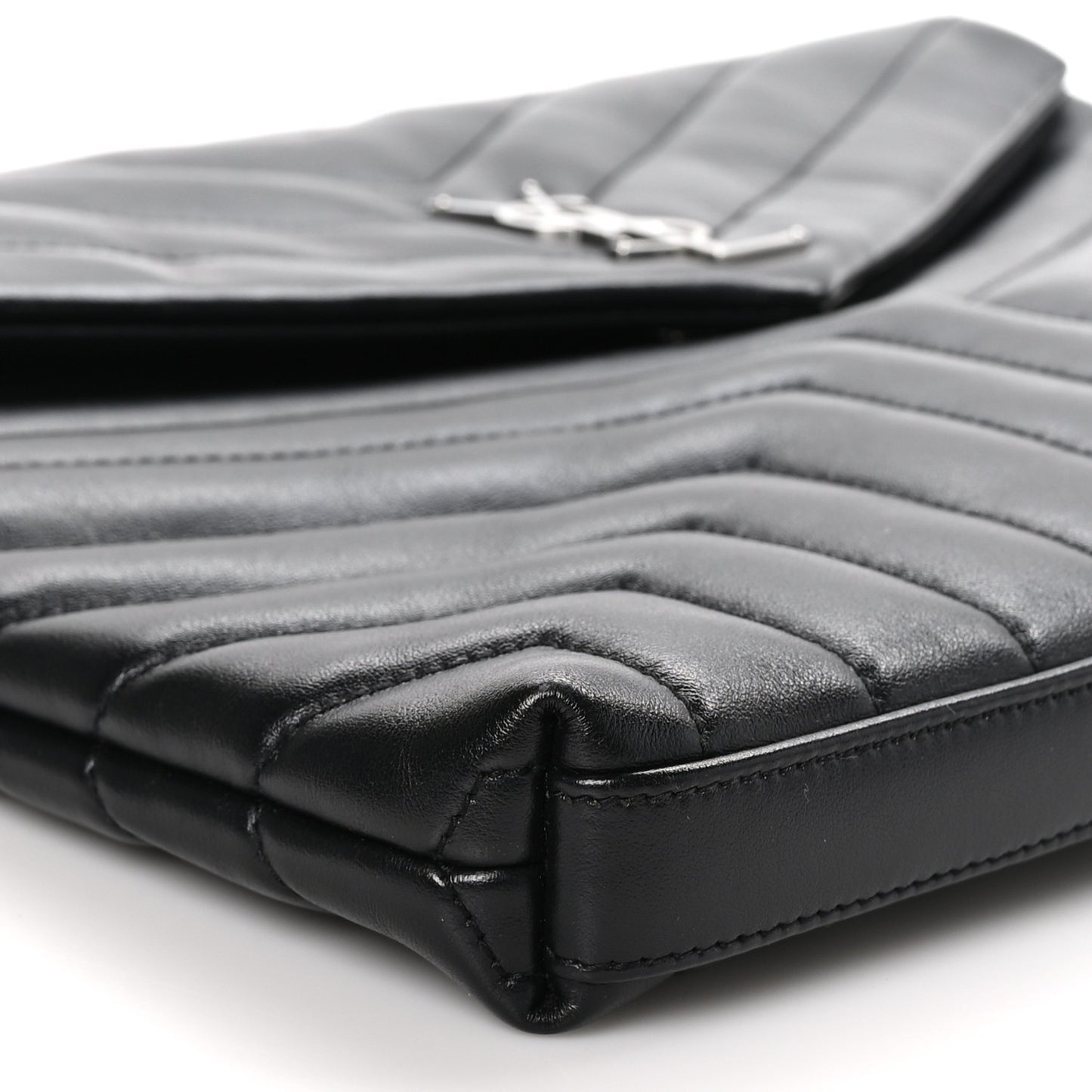 Calfskin Y Quilted Monogram Loulou Document Holder Black